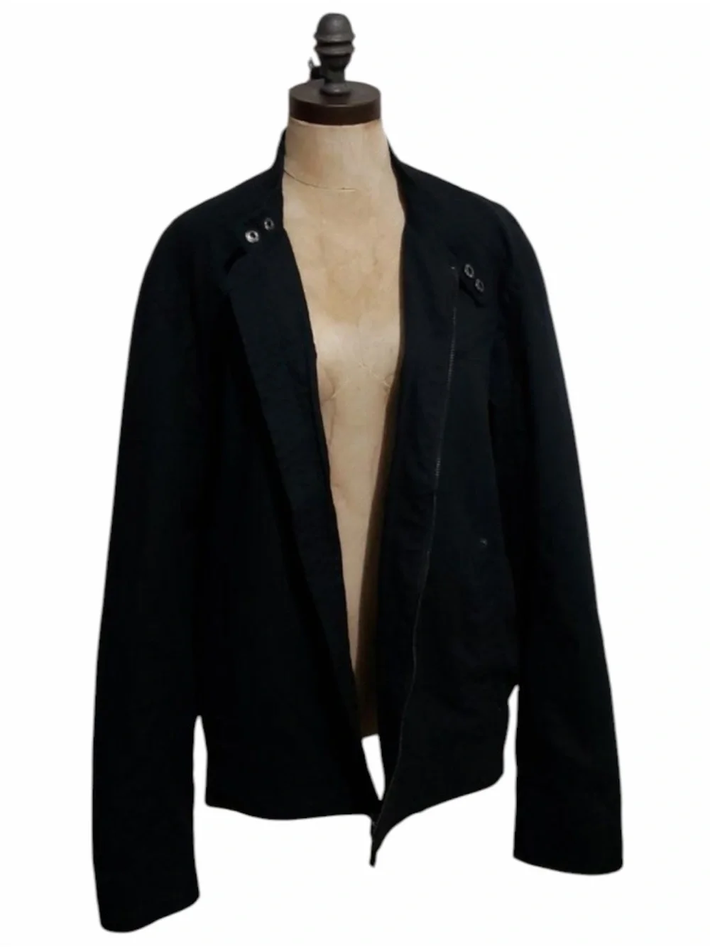 Guess Jeans Men’s Black Cotton Moto Jacket Large Red Mesh Lined